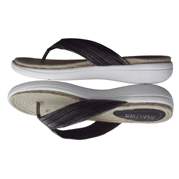 Reaction Kenneth Cole Sandals Womens Size 7.5 Ready Thong Esp Brown metallic - Picture 2 of 9